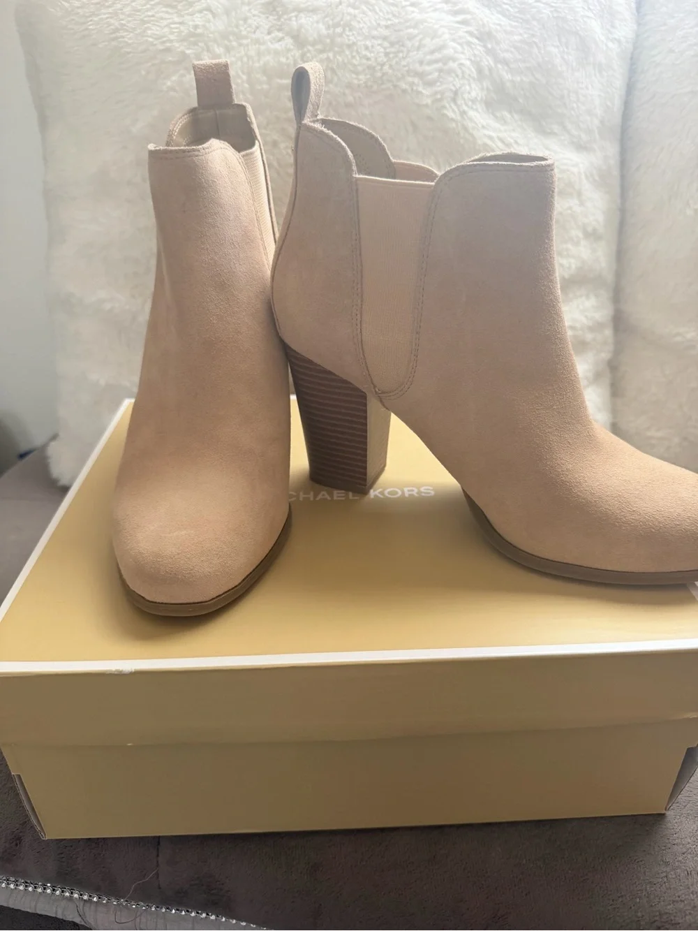 Michael Kors Camel Shoe Storage Box with Branded Logo